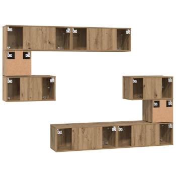 TV-Schrank-Set 8 pcs Eiche handwerklich 80 x 30 x 30 cm
