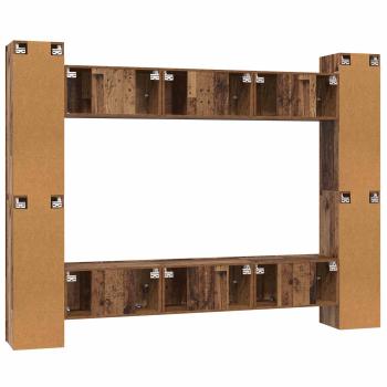 TV-Schrank-Set 10 pcs Altholz 30,5 x 30 x 90 cm Holzwerkstoff