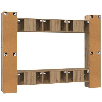 TV-Schrank-Set 10 pcs Eiche handwerklich 30,5 x 30 x 90 cm