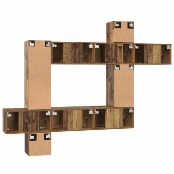 TV-Schrank-Set 10 pcs Altholz 30,5 x 30 x 90 cm Holzwerkstoff
