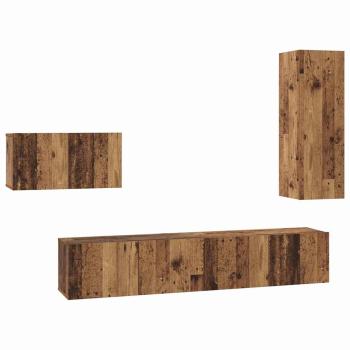 TV-Schrank-Set 4 pcs Altholz 30,5 x 30 x 90 cm Holzwerkstoff