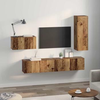 TV-Schrank-Set 4 pcs Altholz 30,5 x 30 x 90 cm Holzwerkstoff