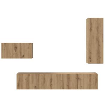 TV-Schrank-Set 4 pcs Eiche handwerklich 30,5 x 30 x 90 cm