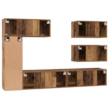 TV-Schrank-Set 6 pcs Altholz 30,5 x 30 x 90 cm Holzwerkstoff