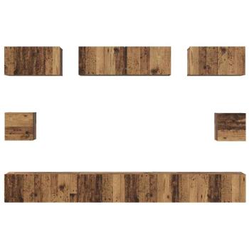 TV-Schrank Set mit Regal 8 pcs Altholz Mittel 30,5 x 30 x 30 cm