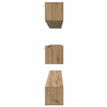 TV-Schrank Set mit Regal Wandmontiert Sonstiges mit Speicher 8 pcs Eiche handwerklich
