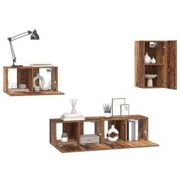 TV-Schrank-Set 4 pcs Altholz 30,5 x 30 x 60 cm Holzwerkstoff