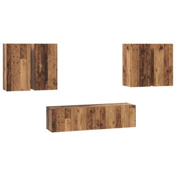 TV-Schrank-Set 6 pcs Altholz 60 x 30 x 30 cm Holzwerkstoff