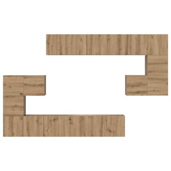 TV-Schrank-Set 10 pcs Eiche handwerklich 180 x 30 x 90.5 cm