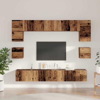TV-Schrank-Set 8 pcs Altholz 100 x 30 x 30 cm Holzwerkstoff