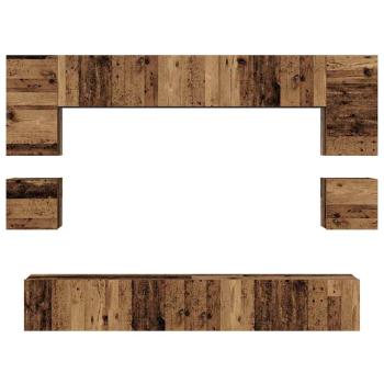 TV-Schrank-Set 8 pcs Altholz 100 x 30 x 30 cm Holzwerkstoff