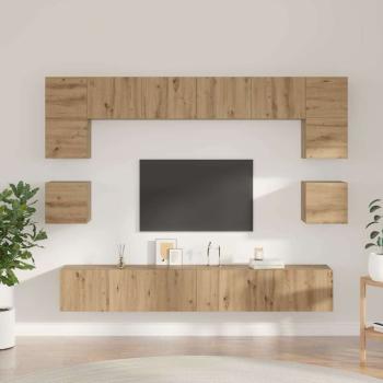 TV-Schrank-Set 8 pcs Eiche handwerklich 100 x 30 x 30 cm