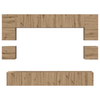 TV-Schrank-Set 8 pcs Eiche handwerklich 100 x 30 x 30 cm