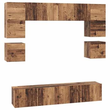 TV-Schrank-Set 8 pcs Altholz 80 x 30 x 30 cm Holzwerkstoff