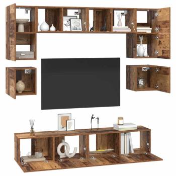 TV-Schrank-Set 8 pcs Altholz 80 x 30 x 30 cm Holzwerkstoff
