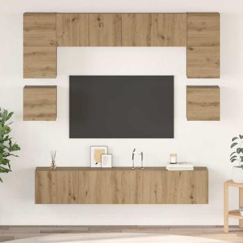 ARDEBO.de - TV-Schrank-Set 8 pcs Eiche handwerklich 80 x 30 x 30 cm