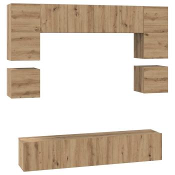 TV-Schrank-Set 8 pcs Eiche handwerklich 80 x 30 x 30 cm