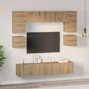 TV-Schrank-Set 8 pcs Eiche handwerklich 80 x 30 x 30 cm