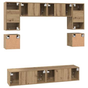 TV-Schrank-Set 8 pcs Eiche handwerklich 80 x 30 x 30 cm