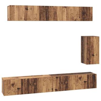 TV-Schrank-Set 6 pcs Altholz Standard Mittel Holzwerkstoff