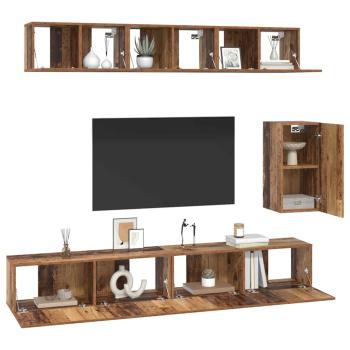 TV-Schrank-Set 6 pcs Altholz Standard Mittel Holzwerkstoff