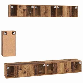 TV-Schrank-Set 6 pcs Altholz Standard Mittel Holzwerkstoff
