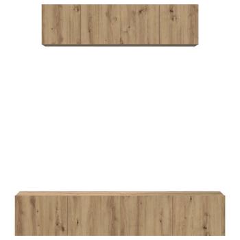 TV-Schrank Set 4 pcs Eiche handwerklich Mittel 80 x 30 x 30 cm