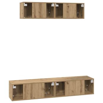 TV-Schrank Set 4 pcs Eiche handwerklich Mittel 80 x 30 x 30 cm