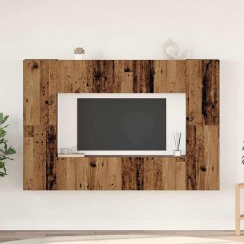 ARDEBO.de - TV-Schrank-Set mit Regal Wandmontiert mit Speicher mit Tür 8 pcs Altholz 60 x 30 x 30 cm