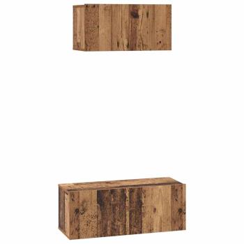 TV-Schrank Set 2 pcs Altholz 80 x 30 x 30 cm Holzwerkstoff