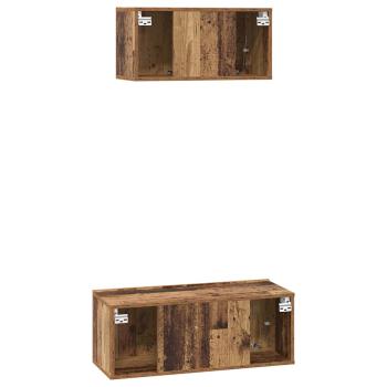 TV-Schrank Set 2 pcs Altholz 80 x 30 x 30 cm Holzwerkstoff