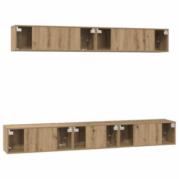 TV-Schrank Set 5 pcs Eiche handwerklich 80 x 30 x 30 cm Mittel