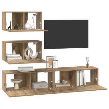 TV-Schrank-Set 4 pcs Eiche handwerklich 80 x 30 x 30 cm
