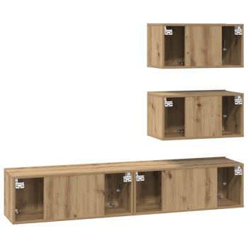 TV-Schrank-Set 4 pcs Eiche handwerklich 80 x 30 x 30 cm
