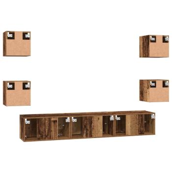 TV-Schrank-Set 7 pcs Altholz 60 x 30 x 30 cm Holzwerkstoff