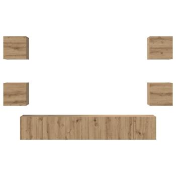 TV-Schrank-Set 7 pcs Eiche handwerklich 60 x 30 x 30 cm