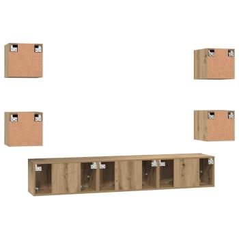 TV-Schrank-Set 7 pcs Eiche handwerklich 60 x 30 x 30 cm