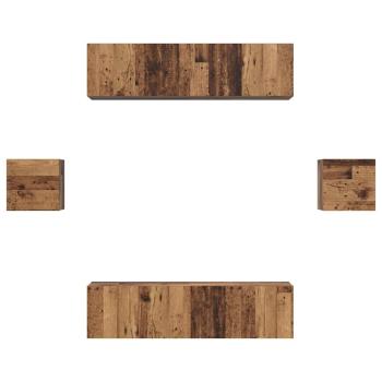 TV-Schrank-Set 6 pcs Altholz Mittel 30,5 x 30 x 30 cm