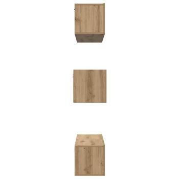 TV-Schrank-Set Wandmontiert mit Speicher mit Tür 6 pcs Eiche handwerklich