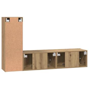 TV-Schrank-Set 3 pcs Eiche handwerklich 150,5 x 30 x 90 cm