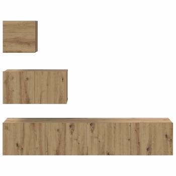 TV-Schrank-Set 4 pcs Eiche handwerklich 80 x 30 x 30 cm