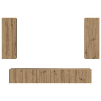 TV-Schrank-Set 4 pcs Eiche handwerklich 30,5 x 30 x 90 cm