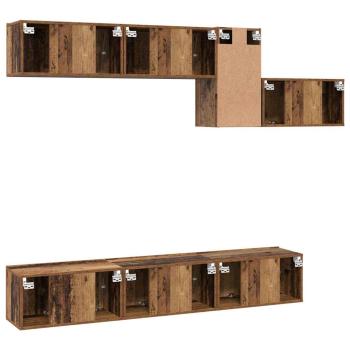TV-Schrank-Set 7 pcs Altholz 60 x 30 x 30 cm Holzwerkstoff