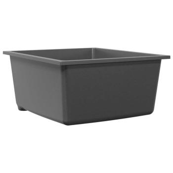 Küchenspüle mit Überlaufloch graues Granit