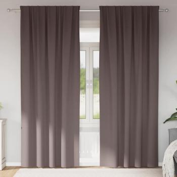 ARDEBO.de - Verdunkelungsvorhänge 2 pcs Dunkelbraun 245 x 140 cm Polyester