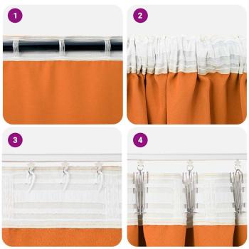 Verdunkelungs-Vorhänge mit Ringen 2 Stk. Helles Orange