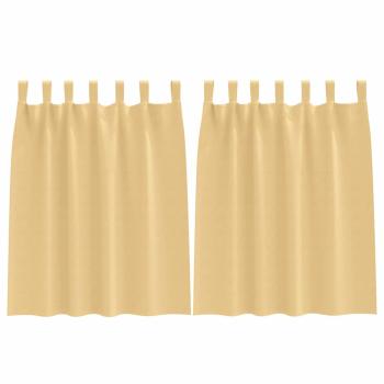 Verdunkelungs-Vorhänge mit Ringen 2 Stk. Beige 140 x 140 cm