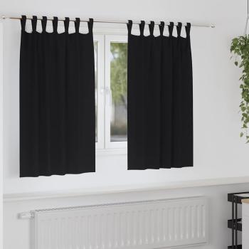 ARDEBO.de - Verdunkelungsvorhänge 2 pcs Schwarz 140 x 140 cm Polyester
