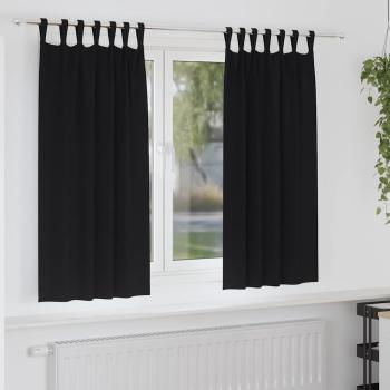 ARDEBO.de - Verdunkelungsvorhänge 2 pcs Schwarz 175 x 140 cm Polyester