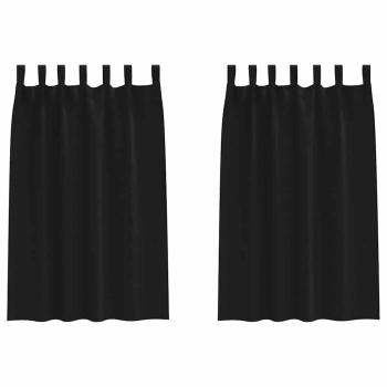 Verdunkelungsvorhänge 2 pcs Schwarz 175 x 140 cm Polyester